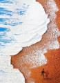 Beach wave abstract sand kids detail wall art minimalism